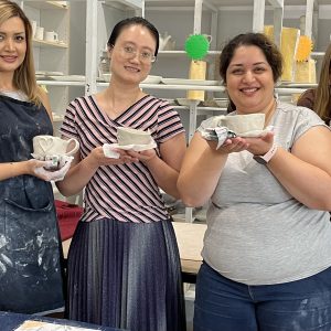Hand Building with Clay Charcuterie Board or Chip N Dip Plate and Bowl with your Besties